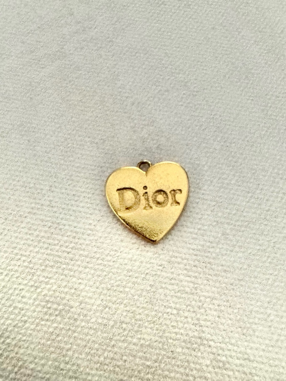 DIOR Gold Heart Logo Charm Pendant necklace, Upcycled upcycle